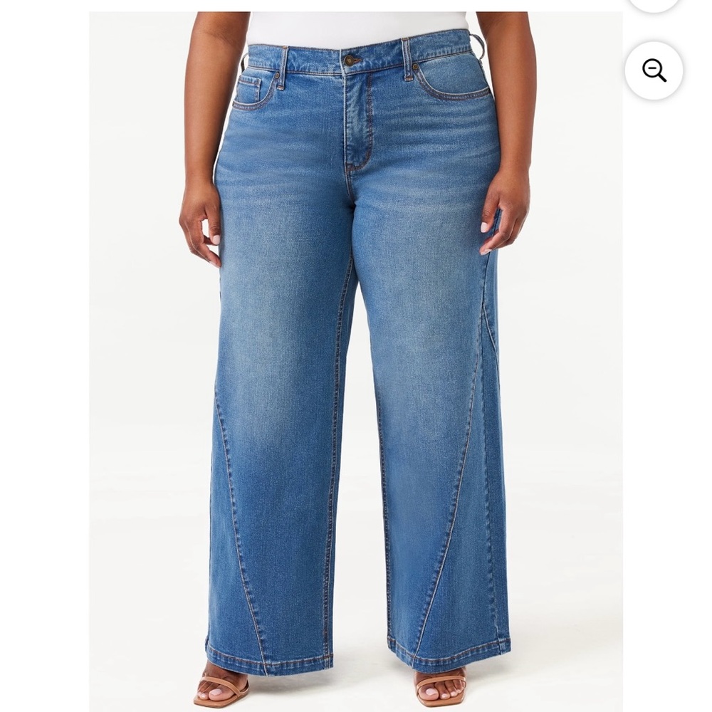 Sofia by Sofia Vergara- Diana Palazzo Super High Rise Wide Leg Flare Denim Jeans